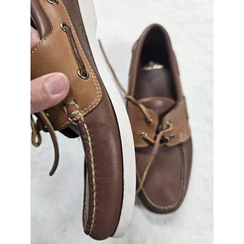 Brooks Brothers Men's Leather Boat Shoes Size 9 D Brown Deck‎ Shoes
